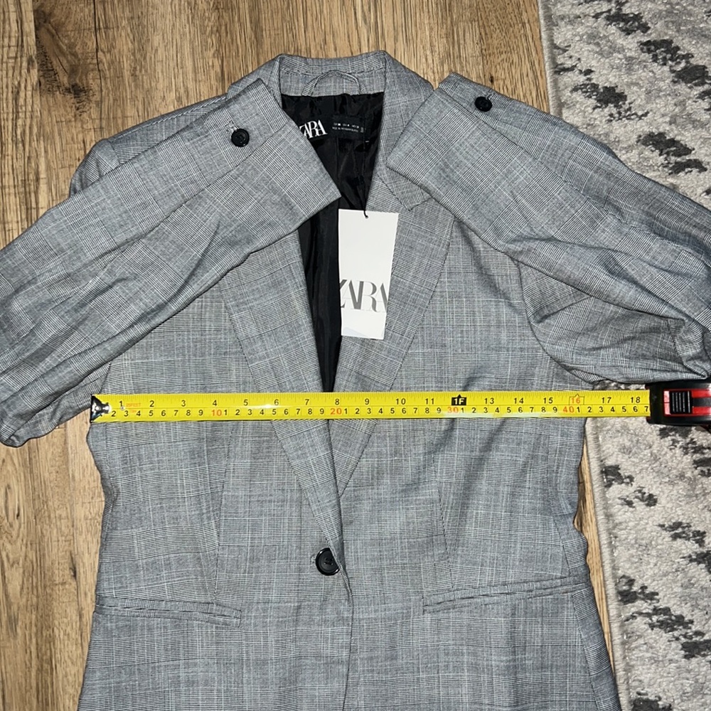 NEW! Zara SUIT SET Plaid Blazer with Cigarette Pants - Picture 16 of 16
